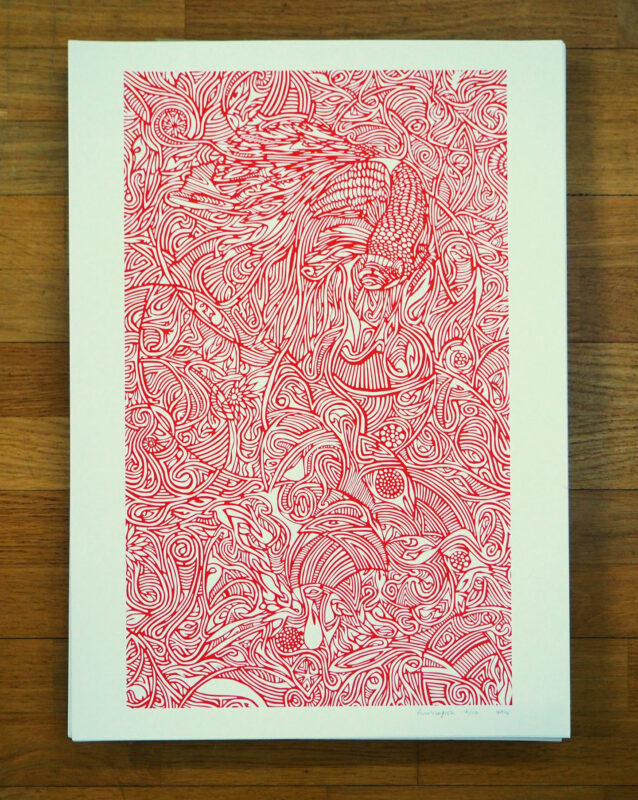 Rumblefish screen print red