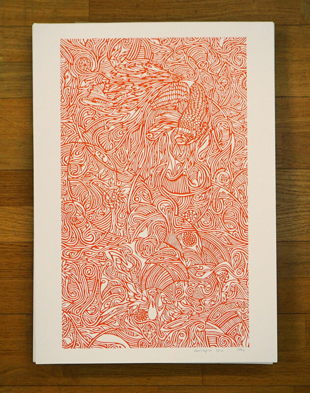 Rumblefish screen print orange