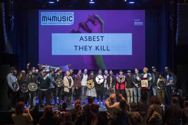 Asbest pose onstage at m4music 2019 award show